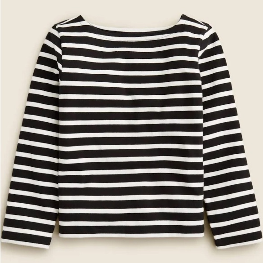 J. Crew Black and White Striped Long Sleeve NWT